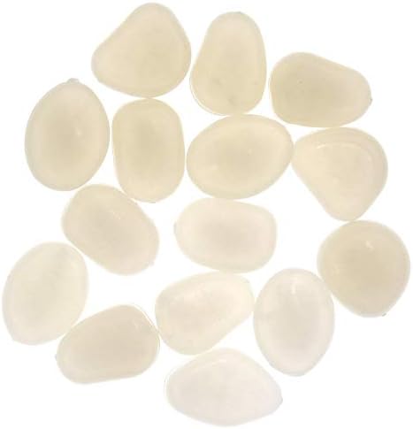 QTTLLI 100Pcs Glow Pebbles Glow in The Dark Decorative Stones Rocks for Garden Path Walkway Yard Fish Tank, White