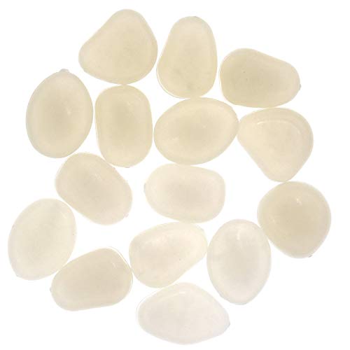 Qttlli 100Pcs Glow Pebbles Glow In The Dark Decorative Stones Rocks For Garden Path Walkway Yard Fish Tank, White #TOP6