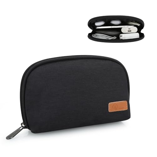 E-Tree Small Tech Pouch, Electronics Accessories Storage Bag, Travel Electronic Organizer Case Compatible with MacBook Laptop Charger Mouse Adapter Hub Cell Phone Cord Cable Powerbank