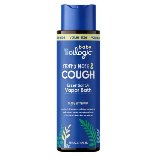 Image of Oilogic Baby Stuffy Nose & Cough Soothing Vapor Bath for Babies & Toddlers | Gentle Cold Care & Congestion Care for Infants - Vapor Bath with Essential Oil Blends Soothes & Comforts - Baby Care Products