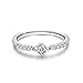 KnBoB Bague Fiançailles Femme Argent Sterling Bague Géométrie Cadeau Bijoux pour Couple Taille 51,5