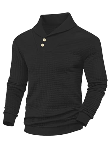 QOSOQ Men's Shawl Collar Sweaters Long Sleeve...