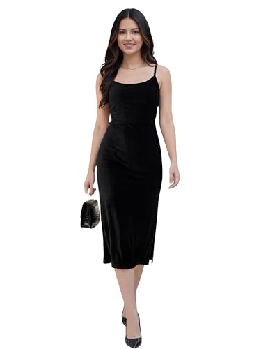 Image of Leriya Fashion Velvet Western Dress for Women | Blue Stylish Square Neck One Piece Dress for Women Short & Long | Casual Summer Bodycon Dresses for Beach & Stylish Party Outifits