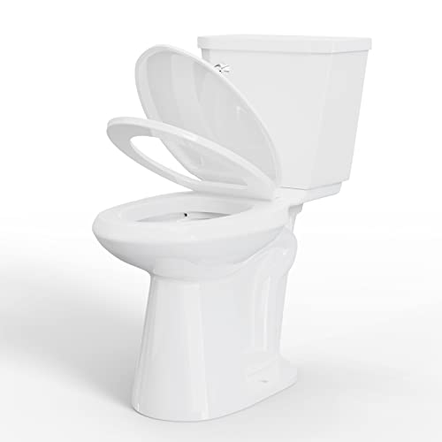 Elongated Tall Toilets With 17.1” Extra Tall Toilet Bowl & 1.28 GPF Single Flush,Rough In 12” High Toilets For Seniors, Disabled & Tall Person,White Bathroom Toilet Elongated Tall Toilets With 17.1” Extra Tall Toilet Bowl & 1.28 GPF Single Flush,Rough In 12” High Toilets For Seniors, Disabled & Tall Person,White Bathroom Toilet