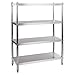 Royal Catering Etagère Rangement Cuisine RCER-120 (120x48,5x155cm, 4 étagères, Charge Total maximale 600 kg, capacité de Charge par Niveau 150 kg, INOX)