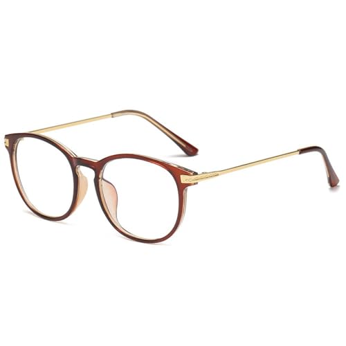 BOZEVON Gafas con Filtro de luz Azul - Gafas de Lectura Protección UV Computadora Anti-fatiga Ocular Juegos Gafas TV para Mujeres Hombres, Marrón A, Luz anti-azul