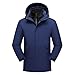 Muscularfit Men's Lightweight Waterproof Hooded Rain Jacket Breathable Raincoat Shell Jacket Outdoor Fashion Mountain Hiking Rain Jacket Men 2025 Navy 2X