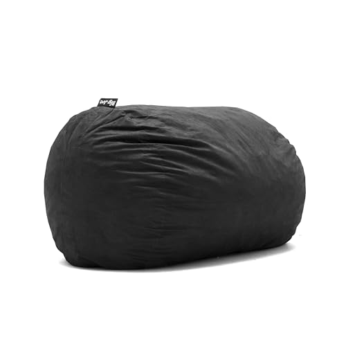 Image of Big Joe Fuf 7Ft Giant Foam Bean Bag Chair, Oversized Couch with Removable Cover for Kids, Teens, Adults, Onyx Lenox, Durable Woven Polyester, 7 Foot Giant