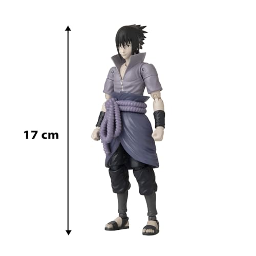 Bandai - Anime Heroes - Figurine Sasuke Uchiwa - Naruto Shippuden - Figurine d'action Anime Heroes 17 cm - Licence Officielle Manga Naruto - Figurine Sasuke articulée - Jouet Enfant 4 ans et + - 36902