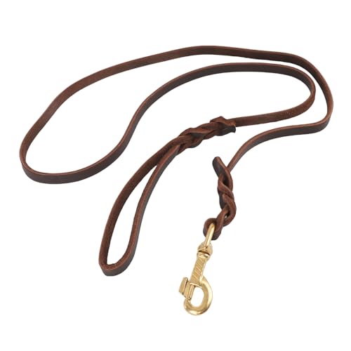 Leather Dog Leash, Strong and Soft, Artificial Leather Braided Dog Training Leash Heavy Duty Dog Lead for Large, Medium, Small Dogs, Comfortable Grip