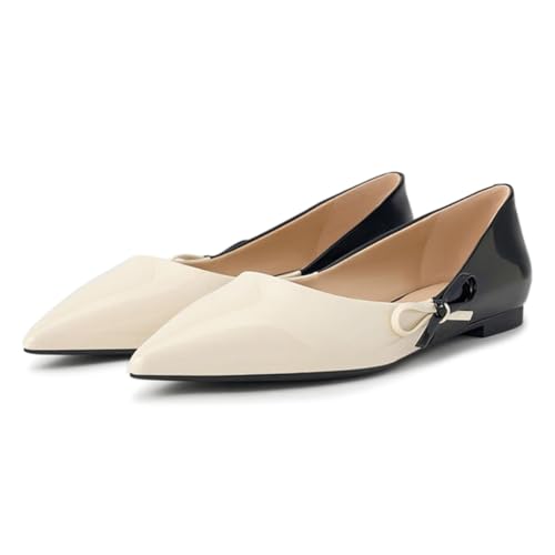 miss left Women Stylish Pointed Toe Slip on Ballet Flats Comfortable Insole Ballroom Dance Daily Office Shoes Size 4-16 US2