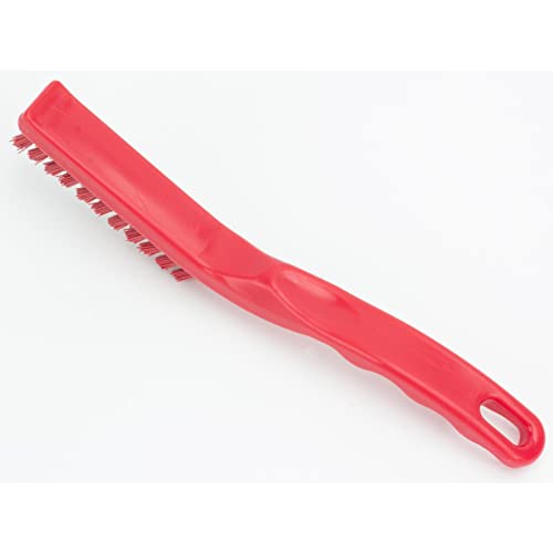 Image of SPARTA Detail Brush Grout Brush, Crevice Brush with Hanging Hole for Bathroom, Kitchens, Countertop, Plastic, 9 Inches, Red