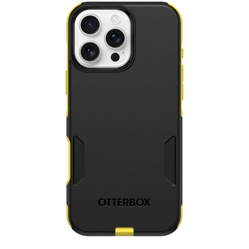Image of OtterBox iPhone 16 Pro Max (Only) - Commuter Series MagSafe Case - Night (Black & Yellow) - Built-in Magnets - Slim & Tough - Pocket-Friendly - with Port Protection