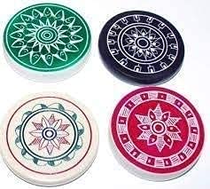 SHREYAS - Standard Size Carrom Tournament Striker ( Set of 4 ) Colour May BE Different with Design