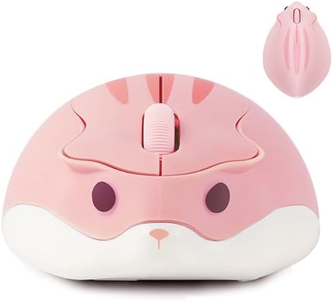 Wireless Mouse,Cute Hamster Shape ,1200DPI with USB Unified Recei...