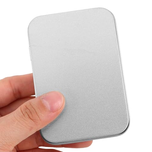 Healifty 2pcs Rectangle Tinplate Candy Storage Boxes with Hinged Lid, Small Metal Tin Containers 87x60x18mm for Home Organization and DIY Use - Image 6