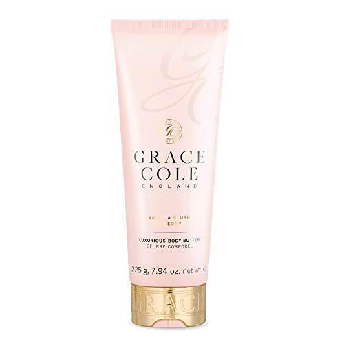 Grace Cole Vanilla Blush & Peony Body Butter, Cleansing and Hydrating, Leaves Skin Feeling Supple and Smooth and Looking Radiant 225g