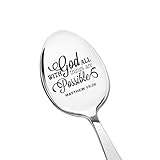 Inspirational Christian Gifts for Friends Son Daughter Bible Verse Spoon Gifts for Men Women Dad Mom Religious Encouragement Gifts for Sister Wife Christmas Gifts for Grandson Husband Coffee Spoon