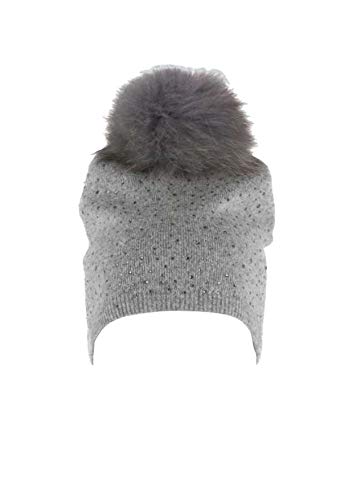 Euskal Txapela Bonnet Cachemire West Mountain Véga avec Pompom en Fausse Fourrure (Gris) Cover