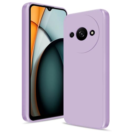 Btstring Hülle für Xiaomi Redmi A3 Hochwertiges Silikon Case Ganzkörper Handyhülle mit Seidig-Weicher Berühren Kratzfestes Weiches Mikrofaserfutter (Helles Lila)