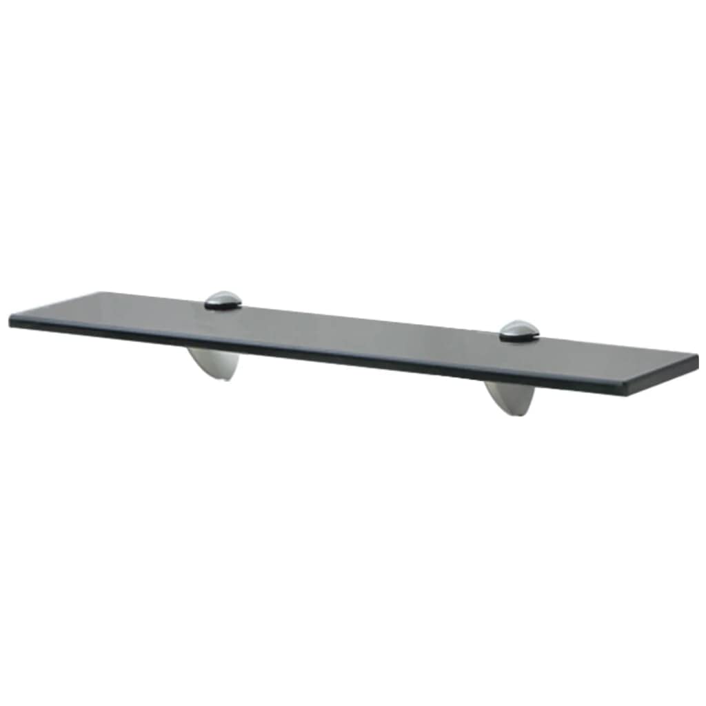 YUANCHUTOP Glass Shelf 50cm Floating Shelf with 8mm Thicken Tempered Glass Wall Mount Shelves for Bathroom Shower Home Office Display Decor - Black