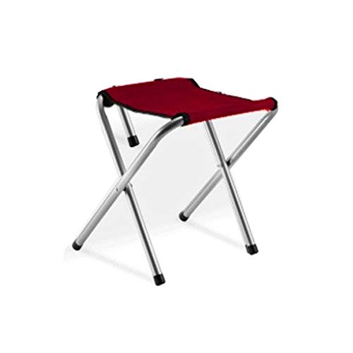 ZEZHOU Silla Plegable Mesa con el Paraguas Hole, Aluminio Portable al Aire Libre Mesa for Picnic Camping Balcón Jardín Y Mesa Lateral Regulable en Altura (Color : Red Stool*1)