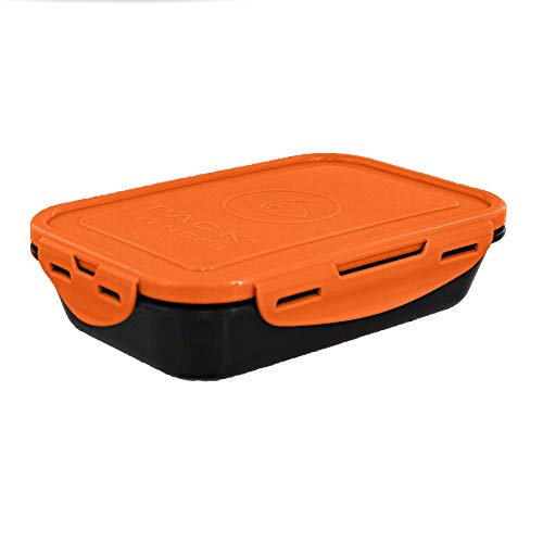 6 Pack Fitness Sure Seal Meal prep Containers Set of 5 24oz (Black/Neon Orange)