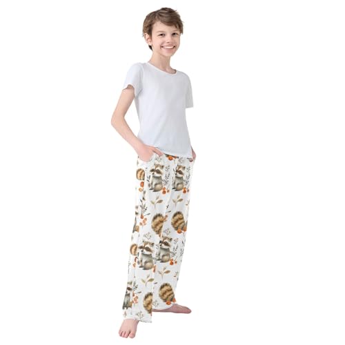 Pajama Pants Raccoon Autumn Pattern Long Sleep Pants Lounge Bottoms 6