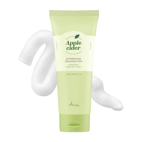 Ariul Apple Cider Weak Acid Cleansing Foam, 5.3 fl oz (150 ml), pH Balance, Face Washing, Pore Care, Corneum Care, Apple Cider Vinegar Blend, Skin Care, Black Horn Plug, Apple Cider Vinegar Cover