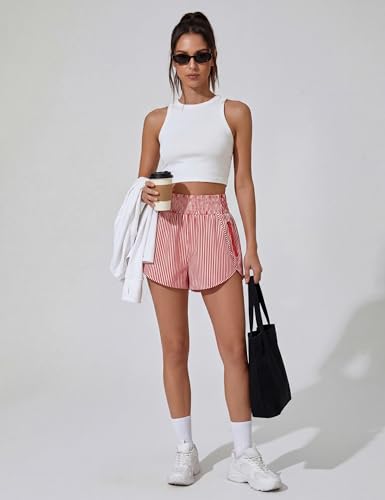 Image of BMJL Women's Athletic Shorts High Waisted Running Shorts Pocket Sporty Shorts Gym Elastic Workout Shorts