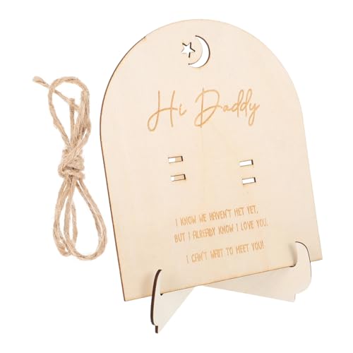GOOHOCHY 2 Pack Baby Announcement Plaque Wooden Pregnancy Test Board Stand Decorative Display for Special Moments