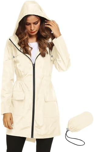 Lomon Women Waterproof Lightweight Rain Jacket Active Outdoor Hoo...