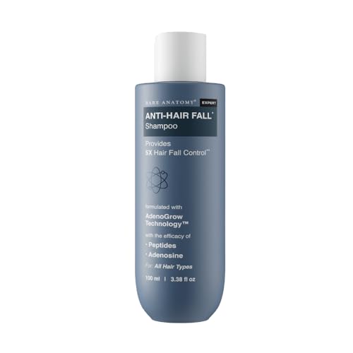 Bare Anatomy Anti-Hair Fall Shampoo | Provides 5x Hair Fall Control | pH 4.6 | Adenosine & Peptides | Strengthens Weak Roots & Reduces Breakage | Sulphate & Paraben Free | Unisex | 100ml
