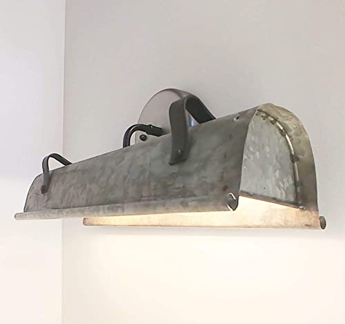 Image of thelampgoods Galvanized Metal Wall Vanity Light - Farmhouse Bathroom Light Fixtures Sconce Industrial Rustic Pendant Chandelier Flush Mount Man Cave