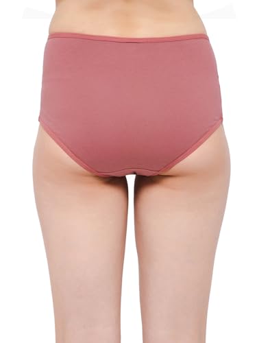 Image of Clovia Women's Cotton High Waist Hipster Panty with Powernet Panels in Pink