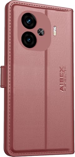 Image of AIBEX Compatible for iQOO Neo 10R 5G Flip Cover Leather Finish with Magnatic Closure | Inside TPU with Card Pockets | Wallet Stand | Complete Protection Flip Case -Brown