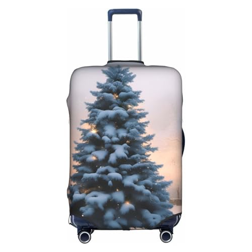 Christmas Tree Snow Tsa Approved Luggage Cover For 18-32 Inch Suitcases Scratch-Resistant Stretch Luggage Cover