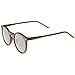 Retro Horn Rimmed Keyhole Nose Bridge P3 Round Sunglasses 49mm (Matte Brown/Smoke)