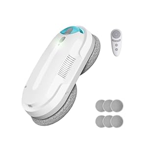 HIXZAP fensterputzroboter mit bidirektionalem ultraschall-zerstäubungs-wasserstrahl und 85ml-wassertank – fensterroboter mit starker saugkraft und luftdrucksensor für gründliche Reinigung Bildschirm