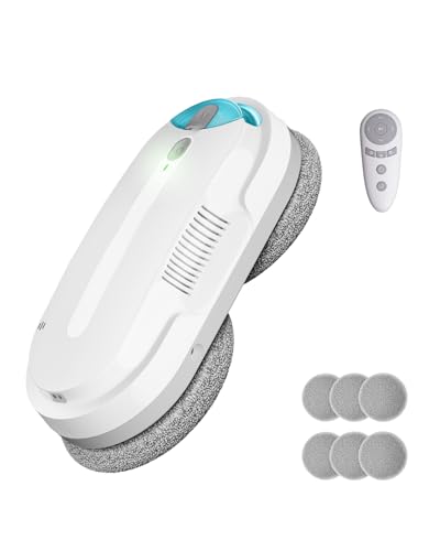 HIXZAP fensterputzroboter mit bidirektionalem ultraschall-zerstäubungs-wasserstrahl und 85ml-wassertank – fensterroboter mit starker saugkraft und luftdrucksensor für gründliche Reinigung Bildschirm