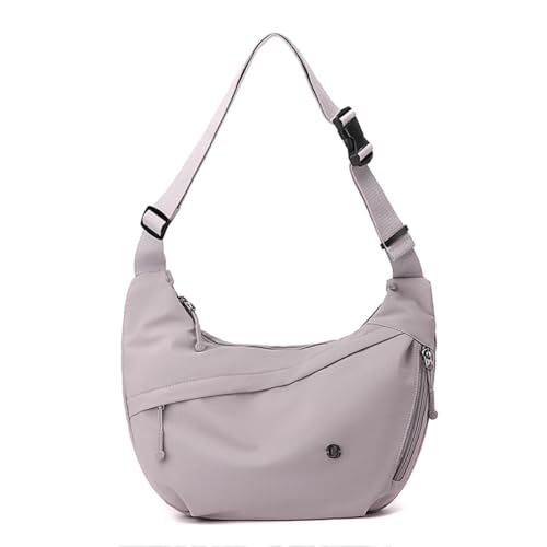 Nylon Crescent Crossbody Luna Bag for Women Men Moon Shoulder Spacious Lightweight Sling Casual Hobo Dumpling Purses (Lavender)