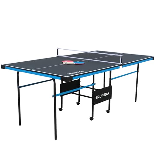 Mesa de Ping Pong Plegable, Mesa de Tenis con Palas y Red para Uso Interior y Exterior, 210 x 117 x 76 cm