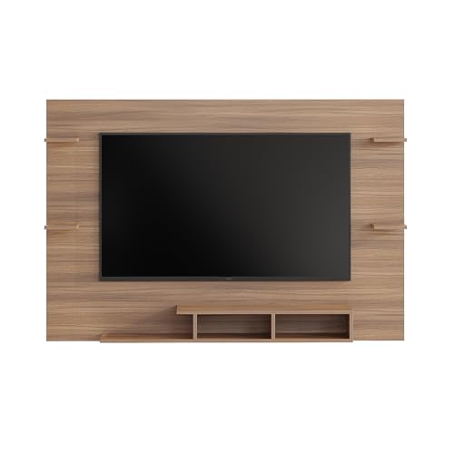 Image of FURNEASER Harrison Wall Mount TV Cabinet for Living Room | TV Unit with Back Panel, Set Top Box Stand & Display Shelves | Modern TV Rack & Entertainment Unit for 43 50 55 Inch TV (Exotic Teak)