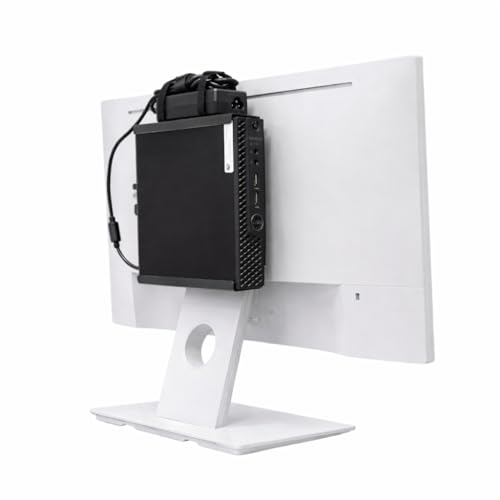 Image of Varient Universal VESA Mount Bracket with Adapter Holding Cable Tie for HP, Dell & Lenovo Mini PC | Wall, Under Desk & Monitor Mount | Black Metal | 75x75mm and 100x100mm Compatible