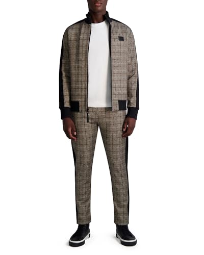 Veste de survêtement à carreaux KARL LAGERFELD homme veste souple et chaude