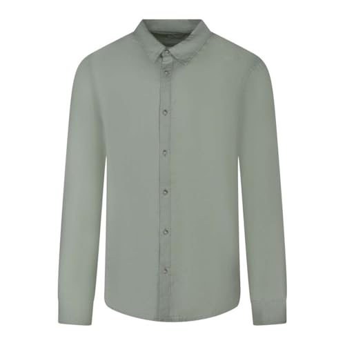Chemise en lin homme Teddy Smith manches longues col français vêtement vert