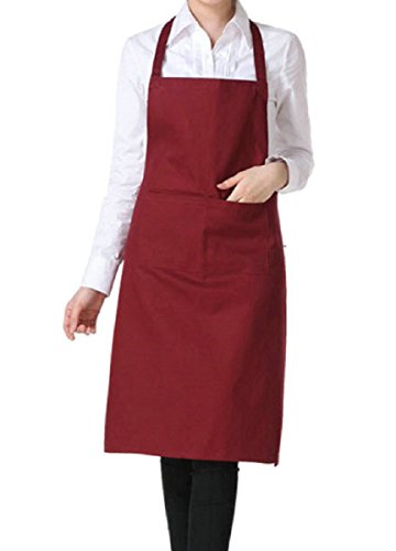 Lubier Tablier de cuisine réglable durable pour femme Tablier de cuisine étanche Café Cuisine Cuisine Restaurant Café Café Café Café Café Café Café Vin rouge Cover