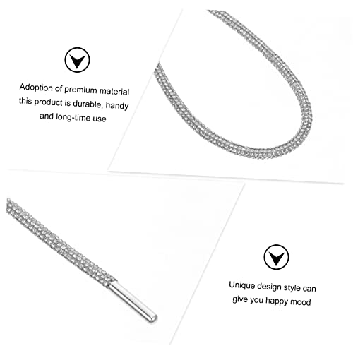 4Pcs Flat Rhinestone Decorative Shoe Laces Chic Accessories for Casual and Sports Shoes Stylish and Durable Fashionable Ties Design3
