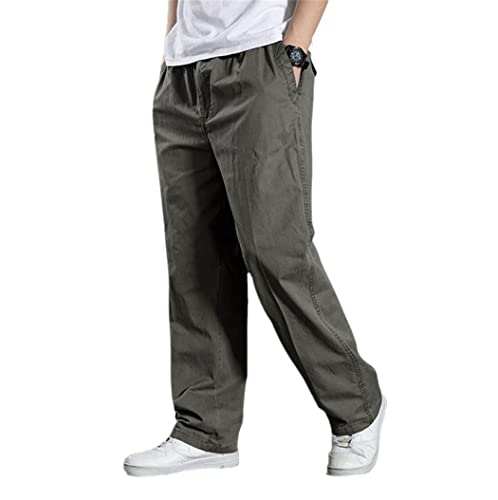Pantalon cargo pour homme en coton vert militaire ample de taille 31 à 35
