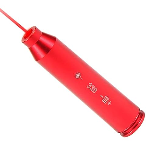 GlobalPioneer Cal .338 Lapua Laser Bore Sighter Boresight / 338 Lapua Catridge Laser Bore Sight with Batteries Cover